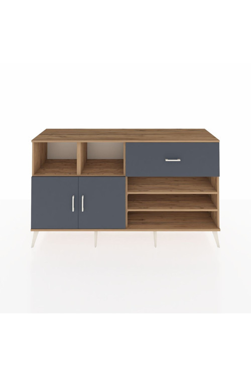 Kronos Konsol 6 Raflı 1 Çekmeceli 2 Kapaklı 176 x 59 x 99 cm Çam - Antrasit