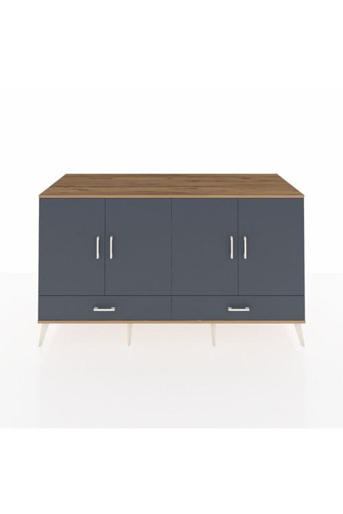 Kronos Konsol 6 Raflı 2 Çekmeceli 4 Kapaklı 176 x 59 x 99 cm Çam - Antrasit