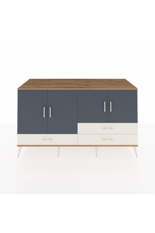 Kronos Konsol 5 Raflı 3 Çekmeceli 4 Kapaklı 176 x 59 x 99 cm Çam - Antrasit - Aytaşı