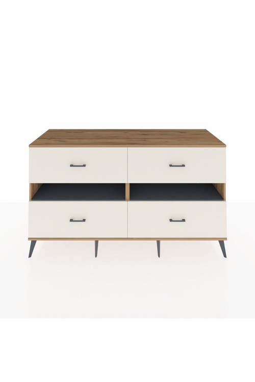 Kronos Konsol 2 Raflı 4 Çekmeceli 176 x 59 x 99 cm Çam - Antrasit - Aytaşı