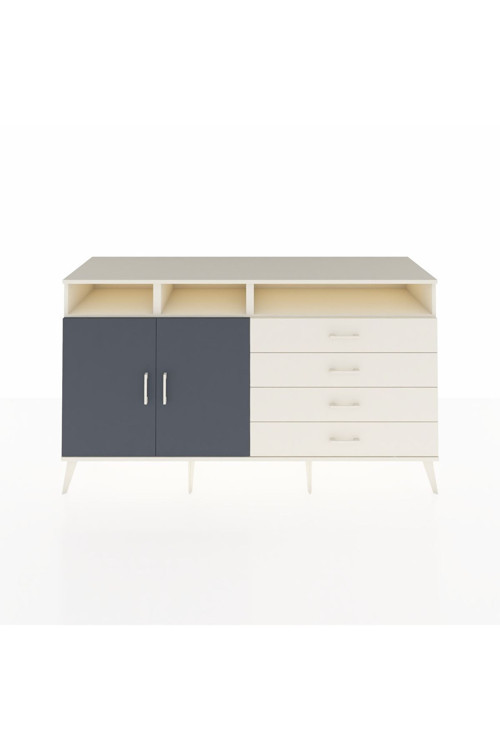 Kronos Konsol 5 Raflı 4 Çekmeceli 2 Kapaklı 176 x 59 x 99 cm Aytaşı - Antrasit - Aytaşı