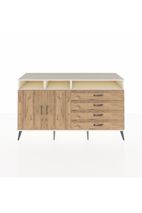 Kronos Konsol 5 Raflı 4 Çekmeceli 2 Kapaklı 176 x 59 x 99 cm Aytaşı - Çam
