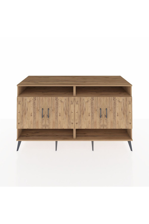 Kronos Konsol 6 Raflı 4 Kapaklı 176 x 59 x 99 cm Çam - Çam - Antrasit