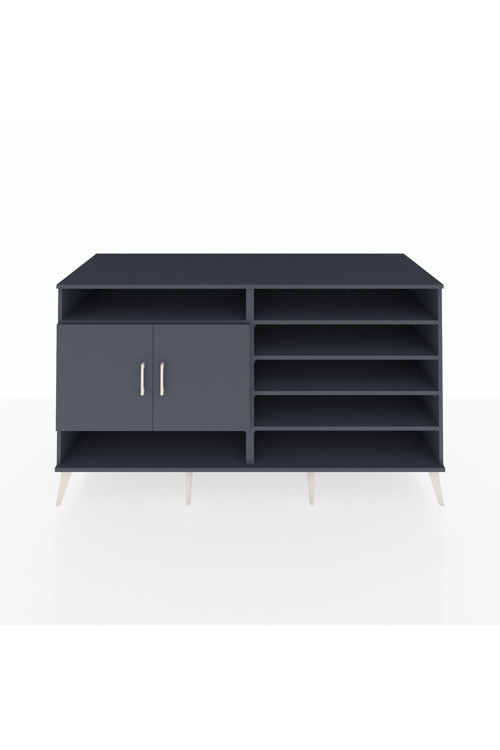 Kronos Konsol 7 Raflı 2 Kapaklı 176 x 59 x 99 cm Antrasit - Antrasit - Çam