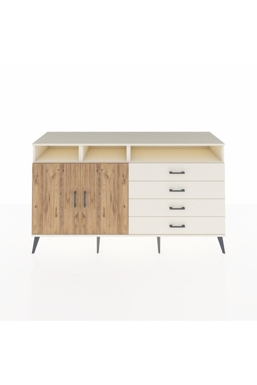 Kronos Konsol 5 Raflı 4 Çekmeceli 2 Kapaklı 176 x 59 x 99 cm Aytaşı - Çam - Aytaşı
