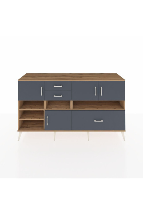 Kronos Konsol 7 Raflı 3 Çekmeceli 4 Kapaklı 176 x 59 x 99 cm Çam - Antrasit