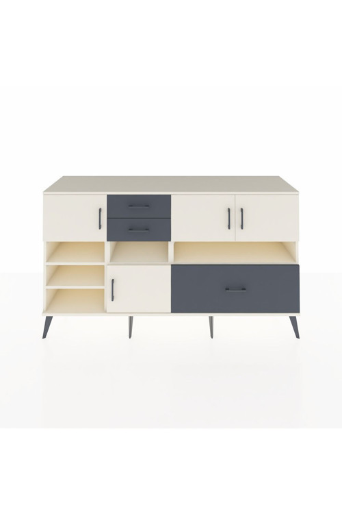 Kronos Konsol 7 Raflı 3 Çekmeceli 4 Kapaklı 176 x 59 x 99 cm Aytaşı - Aytaşı - Antrasit