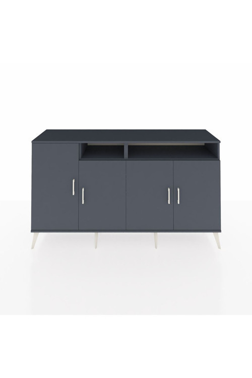 Kronos Konsol 6 Raflı 4 Kapaklı 176x59x99 Antrasit-Antrasit