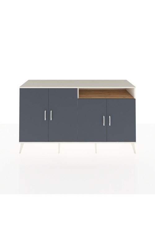 Kronos Konsol 6 Raflı 4 Kapaklı 176x59x99 Aytaşı-Antrasit/Çam
