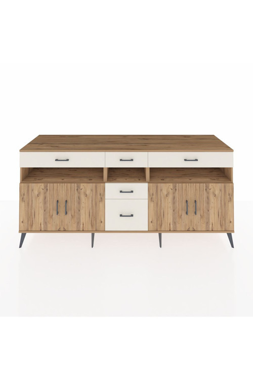 Kronos Konsol 5 Raflı 5 Çekmeceli 4 Kapaklı 220 x 59 x 99 cm Çam - Çam - Aytaşı