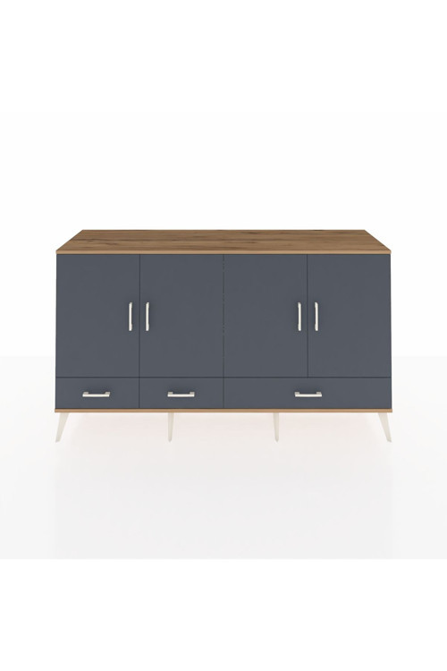 Kronos Konsol 6 Raflı 3 Çekmeceli 4 Kapaklı 176 x 59 x 99 cm Çam - Antrasit