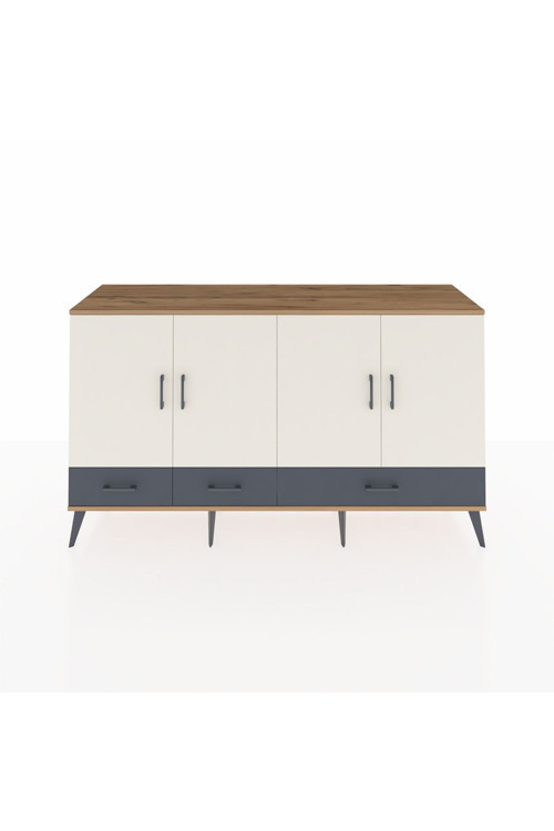 Kronos Konsol 6 Raflı 3 Çekmeceli 4 Kapaklı 176 x 59 x 99 cm Çam - Aytaşı - Antrasit