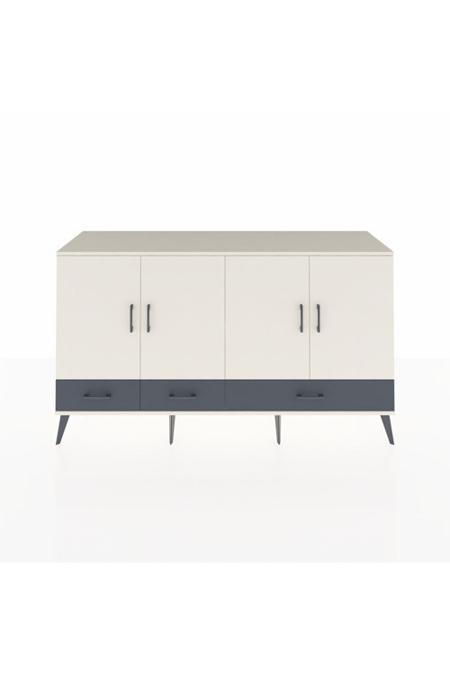 Kronos Konsol 6 Raflı 3 Çekmeceli 4 Kapaklı 176 x 59 x 99 cm Aytaşı - Aytaşı - Antrasit