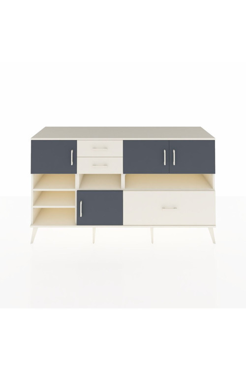 Kronos Konsol 7 Raflı 3 Çekmeceli 4 Kapaklı 176 x 59 x 99 cm Aytaşı - Antrasit - Aytaşı
