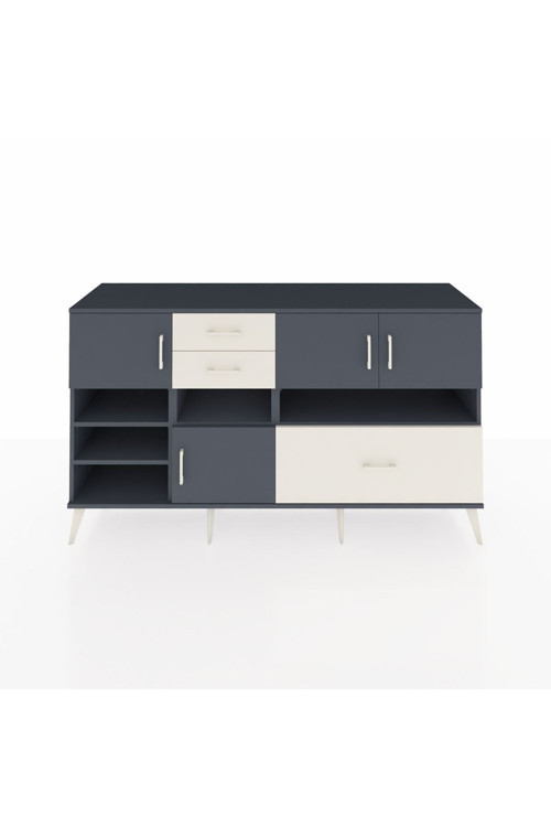 Kronos Konsol 7 Raflı 3 Çekmeceli 4 Kapaklı 176 x 59 x 99 cm Antrasit - Antrasit - Aytaşı