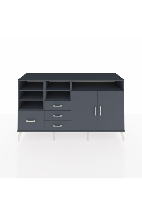 Kronos Konsol 7 Raflı 4 Çekmeceli 2 Kapaklı 176 x 59 x 99 cm Antrasit - Antrasit
