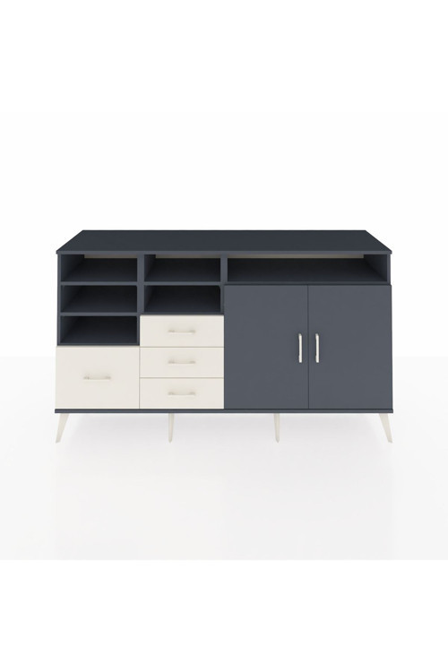 Kronos Konsol 7 Raflı 4 Çekmeceli 2 Kapaklı 176 x 59 x 99 cm Antrasit - Antrasit - Aytaşı