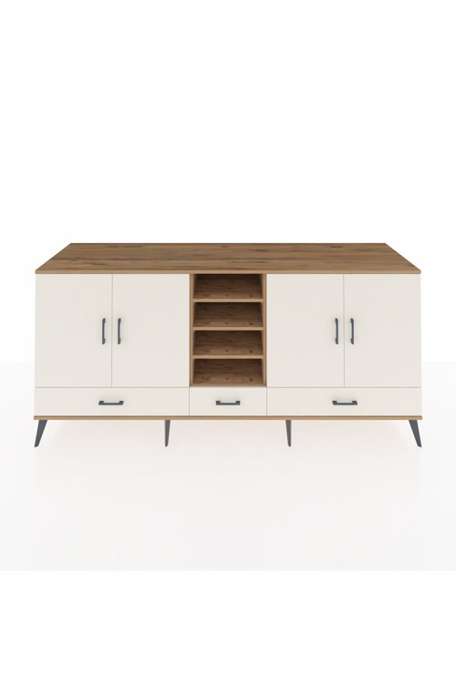 Kronos Konsol 8 Raflı 3 Çekmeceli 4 Kapaklı 220 x 59 x 99 cm Çam - Aytaşı - Aytaşı