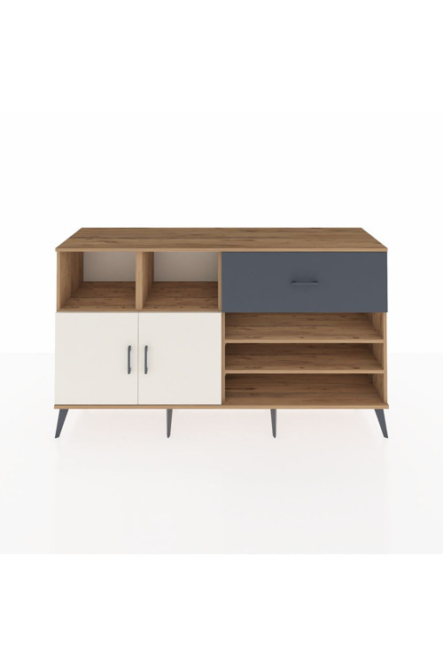 Kronos Konsol 6 Raflı 1 Çekmeceli 2 Kapaklı 176 x 59 x 99 cm Çam - Aytaşı - Antrasit