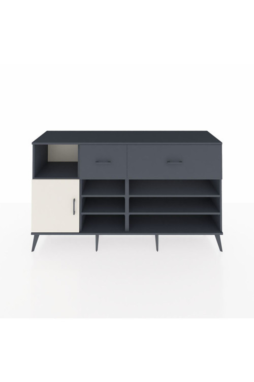 Kronos Konsol 6 Raflı 2 Çekmeceli 1 Kapaklı 176 x 59 x 99 cm Antrasit - Aytaşı - Antrasit