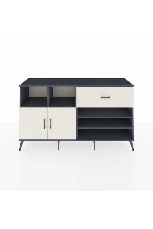 Kronos Konsol 6 Raflı 1 Çekmeceli 2 Kapaklı 176 x 59 x 99 cm Antrasit - Aytaşı