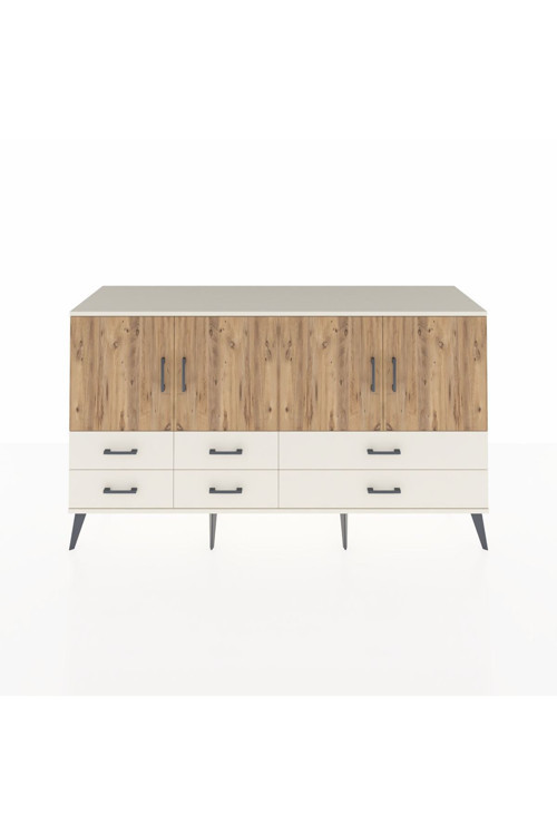 Kronos Konsol 6 Raflı 6 Çekmeceli 4 Kapaklı 176 x 59 x 99 cm Aytaşı - Çam - Aytaşı