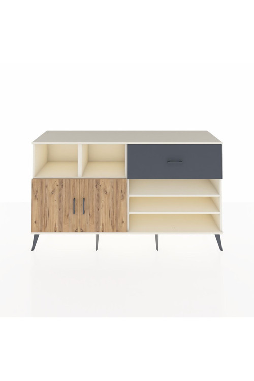Kronos Konsol 6 Raflı 1 Çekmeceli 2 Kapaklı 176 x 59 x 99 cm Aytaşı - Çam - Antrasit