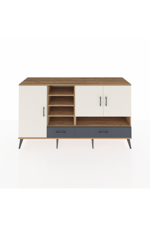 Kronos Konsol 8 Raflı 2 Çekmeceli 3 Kapaklı 176 x 59 x 99 cm Çam - Aytaşı - Antrasit