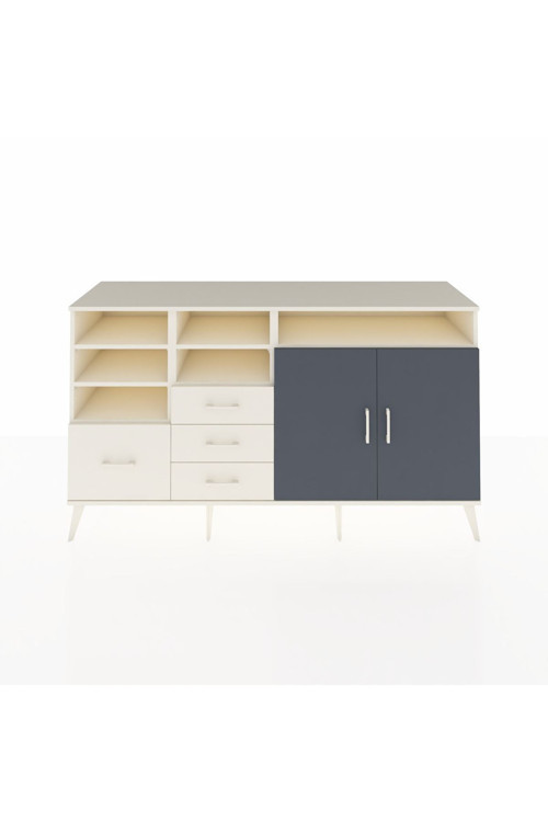 Kronos Konsol 7 Raflı 4 Çekmeceli 2 Kapaklı 176 x 59 x 99 cm Aytaşı - Antrasit - Aytaşı