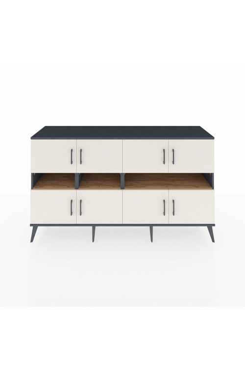 Kronos Konsol 8 Raflı 8 Kapaklı 176 x 59 x 99 cm Antrasit - Aytaşı - Çam