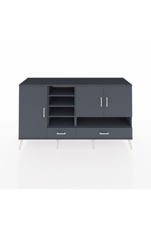 Kronos Konsol 8 Raflı 2 Çekmeceli 3 Kapaklı 176 x 59 x 99 cm Antrasit - Antrasit