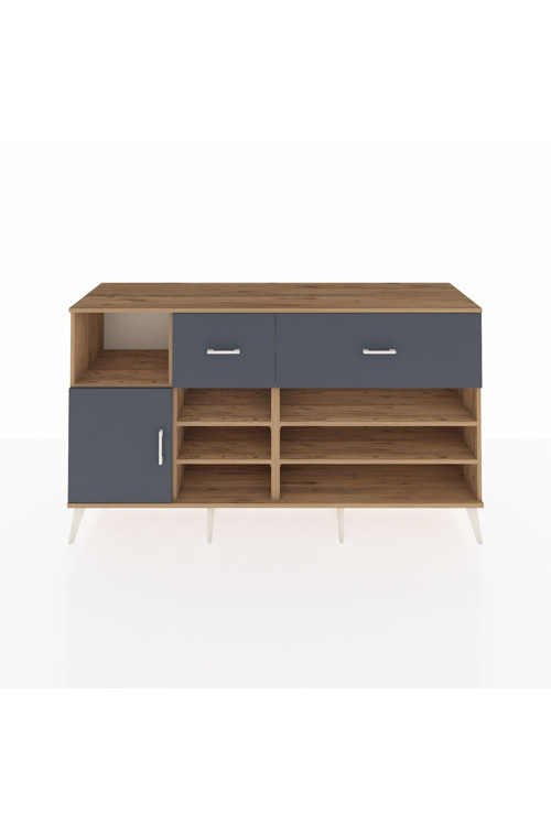 Kronos Konsol 6 Raflı 2 Çekmeceli 1 Kapaklı 176 x 59 x 99 cm Çam - Antrasit