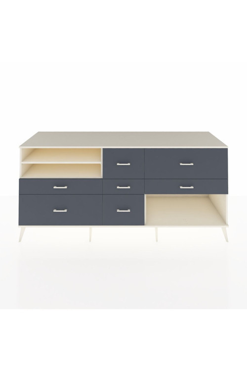 Kronos Konsol 2 Raflı 7 Çekmeceli 220 x 59 x 99 cm Aytaşı - Aytaşı - Antrasit