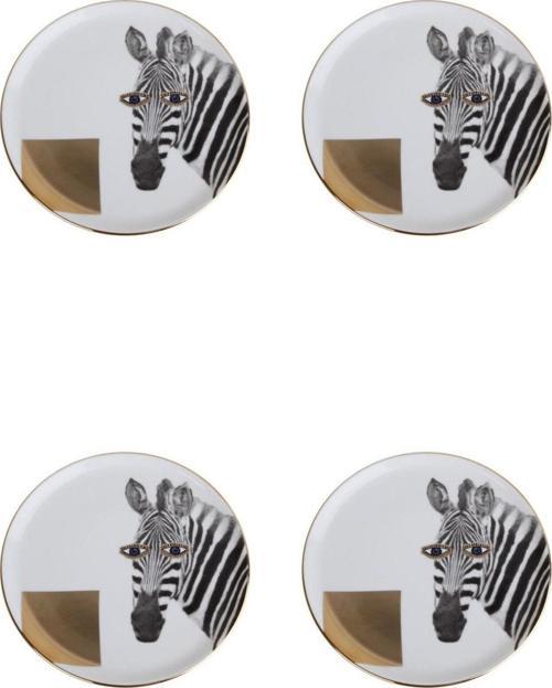 Wild Life Zebra Düz Tabak 20cm 4'lü