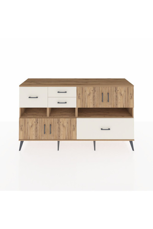 Kronos Konsol 5 Raflı 4 Çekmeceli 4 Kapaklı 176 x 59 x 99 cm Çam - Çam - Aytaşı