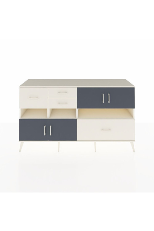 Kronos Konsol 5 Raflı 4 Çekmeceli 4 Kapaklı 176 x 59 x 99 cm Aytaşı - Antrasit - Aytaşı