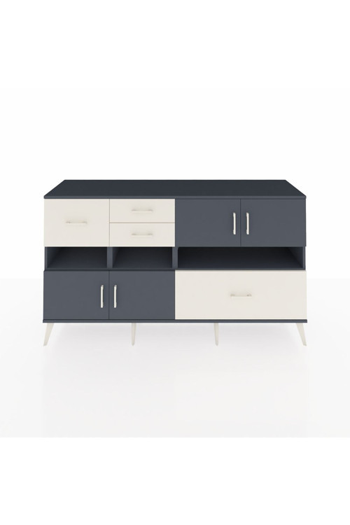 Kronos Konsol 5 Raflı 4 Çekmeceli 4 Kapaklı 176 x 59 x 99 cm Antrasit - Antrasit - Aytaşı