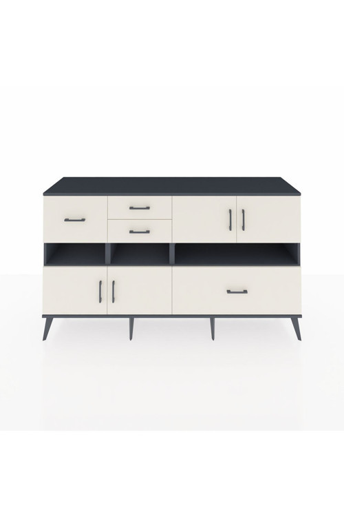 Kronos Konsol 5 Raflı 4 Çekmeceli 4 Kapaklı 176 x 59 x 99 cm Antrasit - Aytaşı