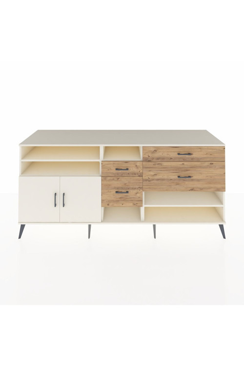 Kronos Konsol 5 Raflı 4 Çekmeceli 2 Kapaklı 220x59x99 Aytaşı-Aytaşı/Çam