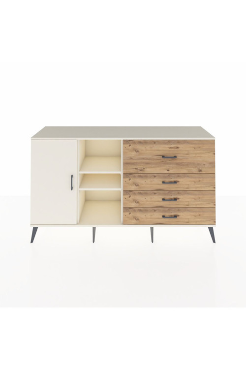 Kronos Konsol 4 Raflı 4 Çekmeceli 1 Kapaklı 176 x 59 x 99 cm Aytaşı - Aytaşı - Çam