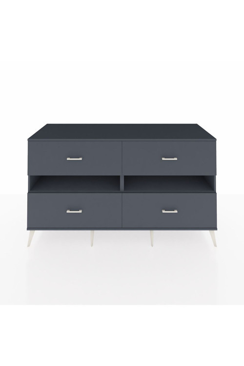 Kronos Konsol 2 Raflı 4 Çekmeceli 176 x 59 x 99 cm Antrasit - Antrasit