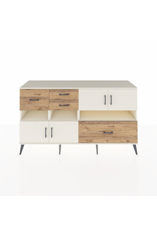 Kronos Konsol 5 Raflı 4 Çekmeceli 4 Kapaklı 176 x 59 x 99 cm Aytaşı - Aytaşı - Çam