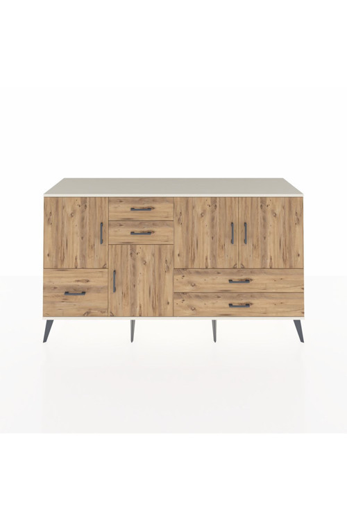Kronos Konsol 4 Raflı 5 Çekmeceli 4 Kapaklı 176 x 59 x 99 cm Aytaşı - Çam