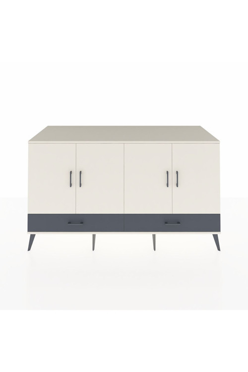 Kronos Konsol 6 Raflı 2 Çekmeceli 4 Kapaklı 176 x 59 x 99 cm Aytaşı - Aytaşı - Antrasit