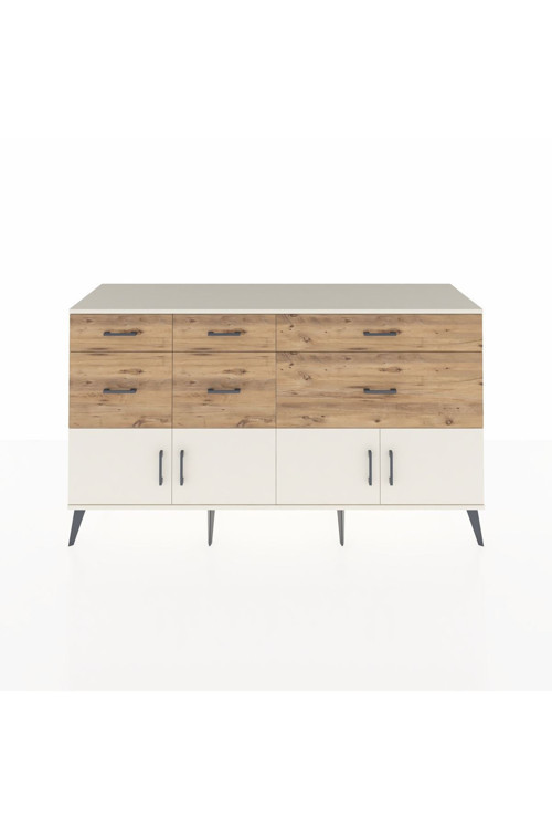 Kronos Konsol 1 Raflı 6 Çekmeceli 4 Kapaklı 176 x 59 x 99 cm Aytaşı - Aytaşı - Çam