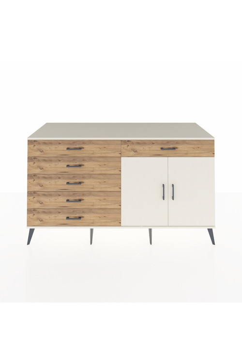 Kronos Konsol 1 Raflı 6 Çekmeceli 2 Kapaklı 176 x 59 x 99 cm Aytaşı - Aytaşı - Çam