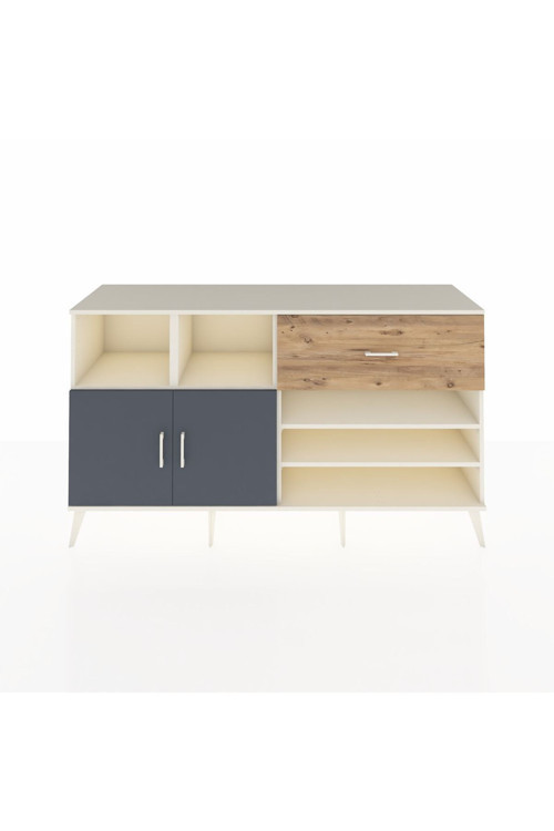 Kronos Konsol 6 Raflı 1 Çekmeceli 2 Kapaklı 176 x 59 x 99 cm Aytaşı - Antrasit - Çam