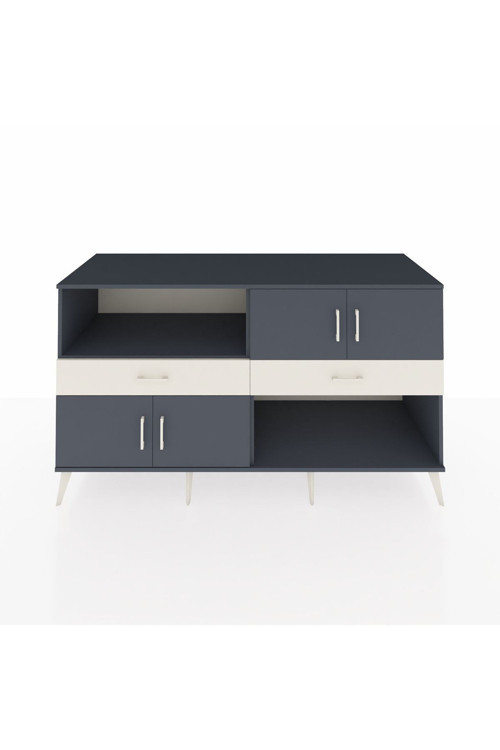 Kronos Konsol 3 Raflı 2 Çekmeceli 4 Kapaklı 176 x 59 x 99 cm Antrasit - Antrasit - Aytaşı