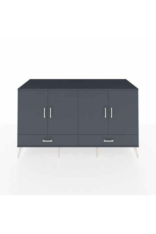 Kronos Konsol 6 Raflı 2 Çekmeceli 4 Kapaklı 176 x 59 x 99 cm Antrasit - Antrasit