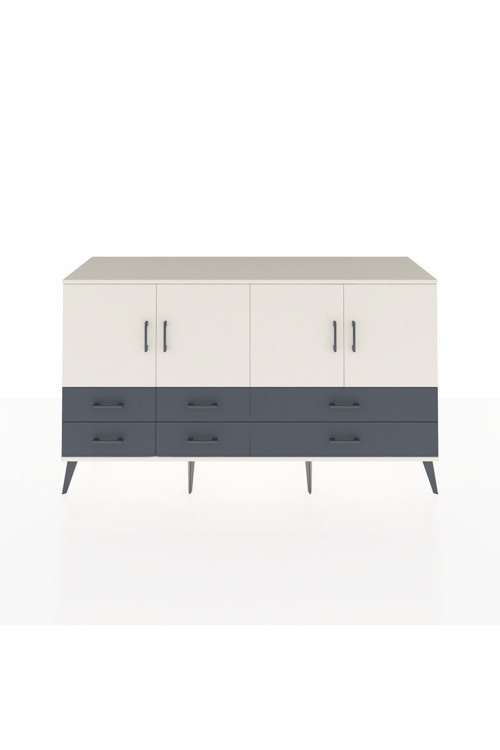 Kronos Konsol 6 Raflı 6 Çekmeceli 4 Kapaklı 176 x 59 x 99 cm Aytaşı - Aytaşı - Antrasit